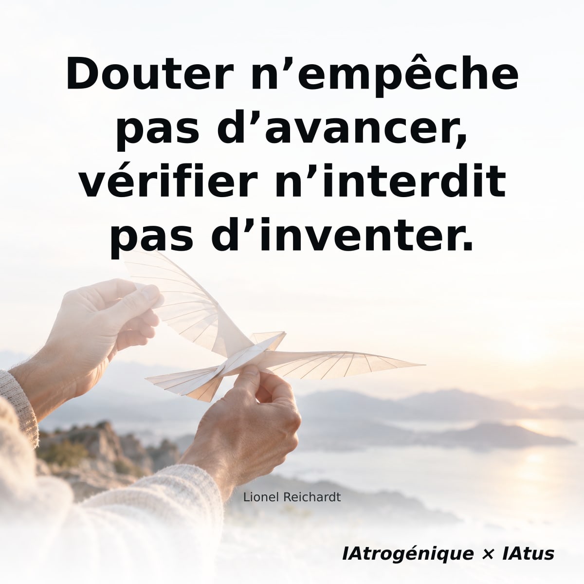Douter n’empêche pas d’avancer, vérifier n’interdit pas d’inventer.